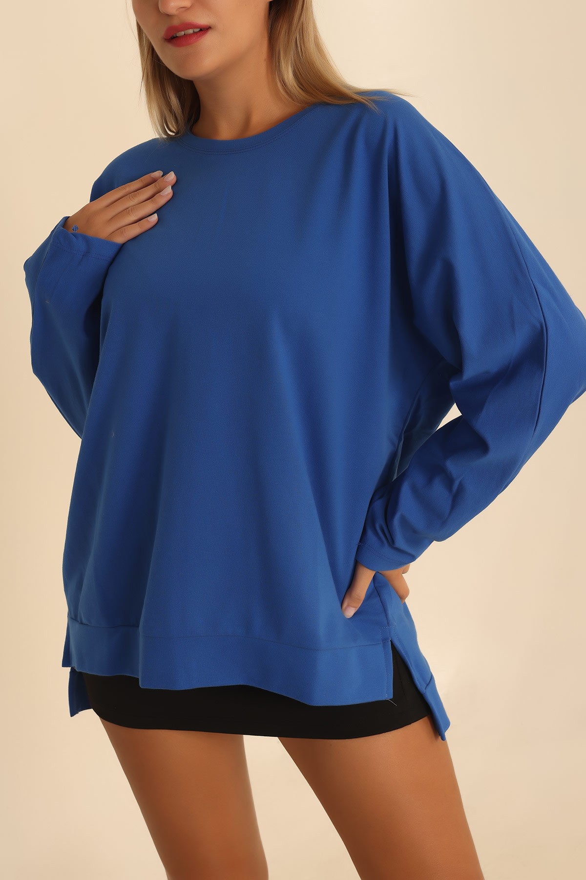 Saks Mavisi İki İp Bayan Sweat Tunik 203870