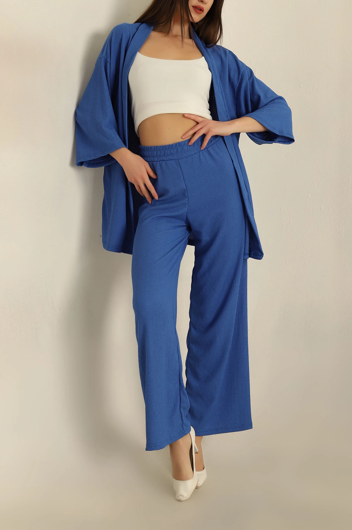 Saks Mavisi Kimono Pantolon Okyanus İkili Takım 273223