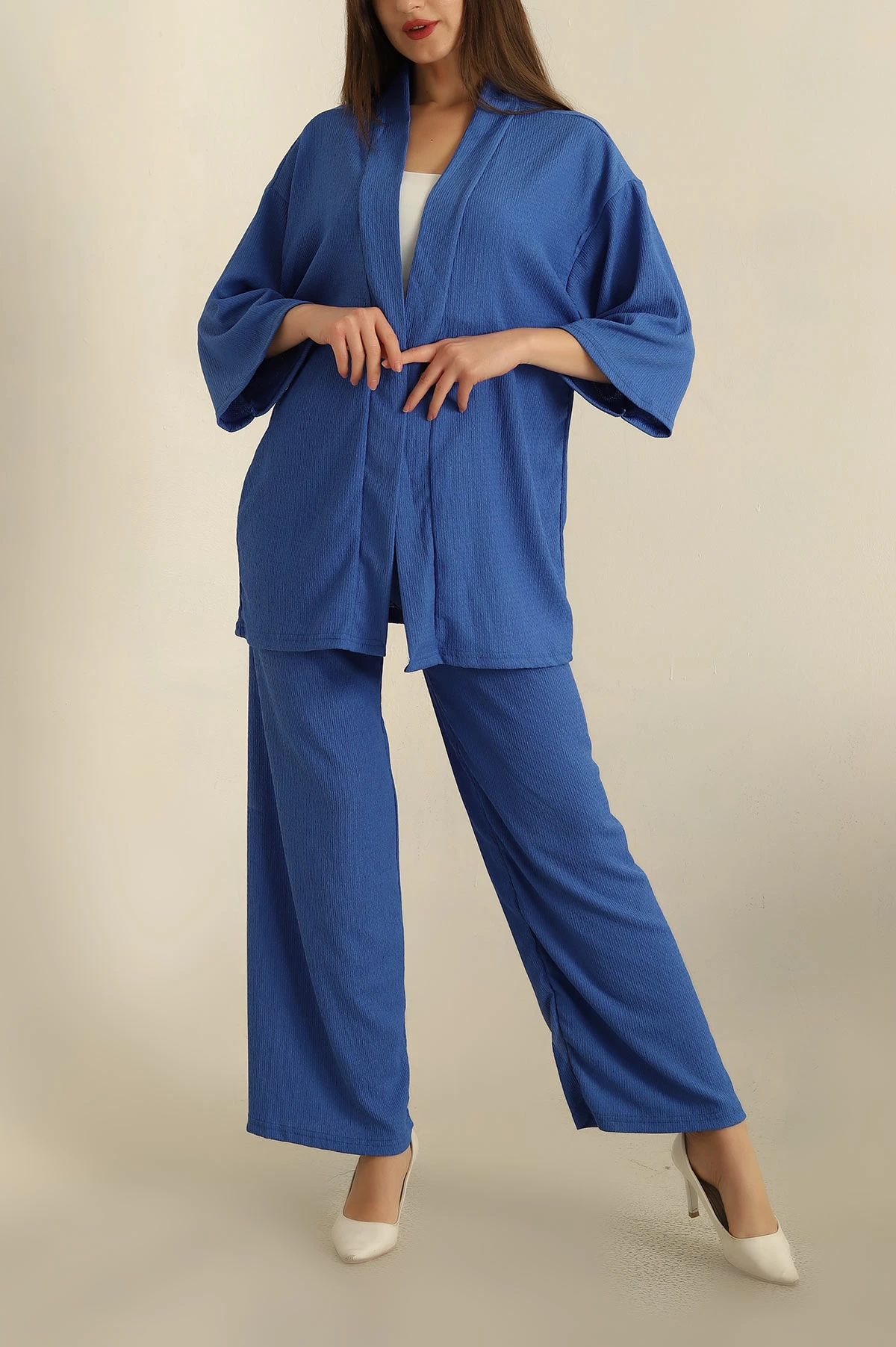 Saks Mavisi Kimono Pantolon Okyanus İkili Takım 273223
