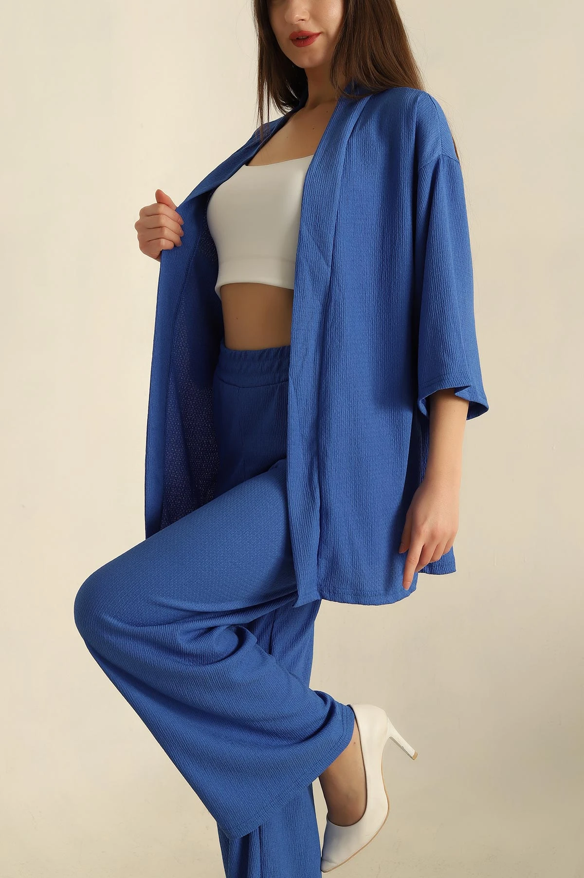 Saks Mavisi Kimono Pantolon Okyanus İkili Takım 273223