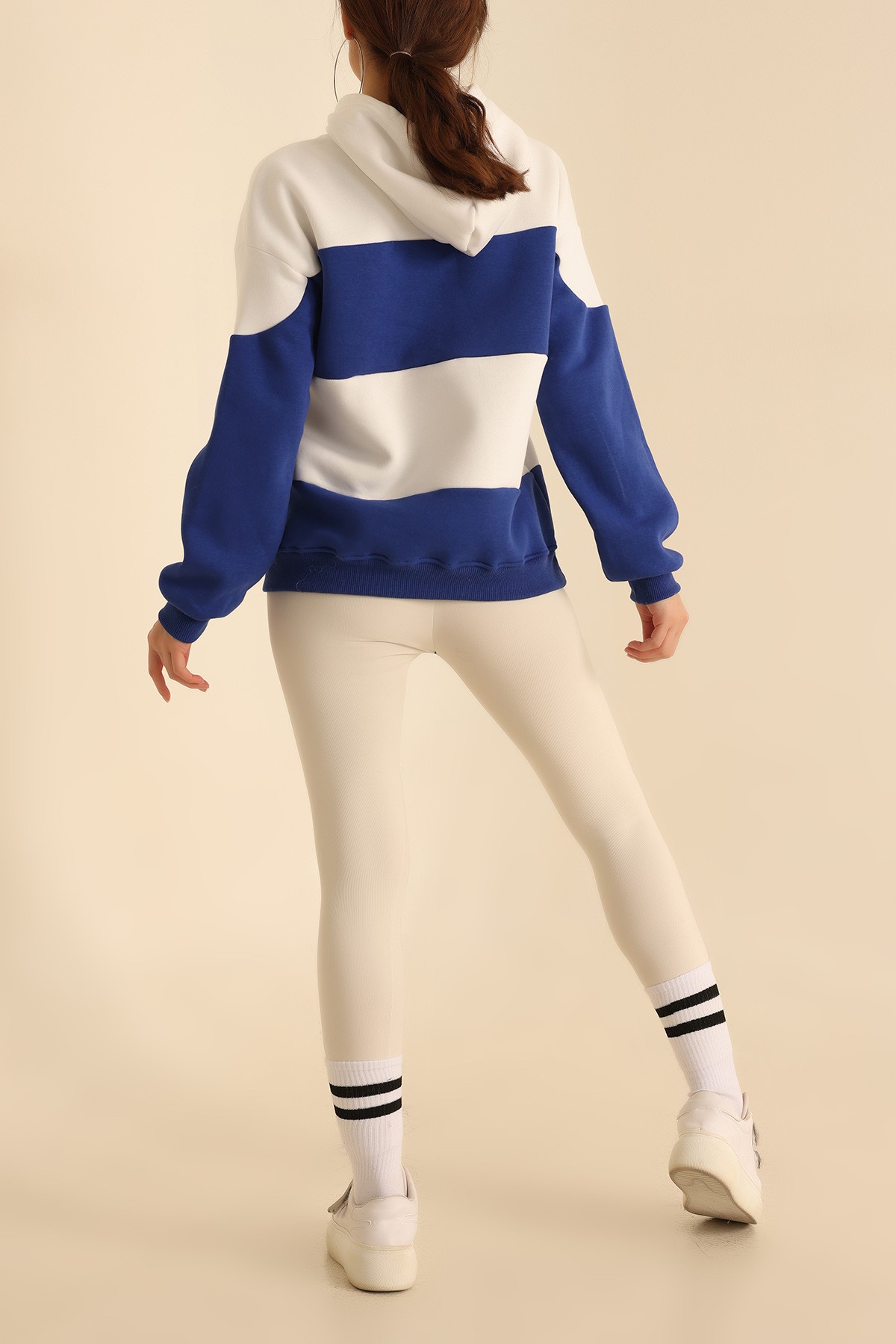 Saks Mavisi Nakışlı Şardonlu Owersize Sweat 216702