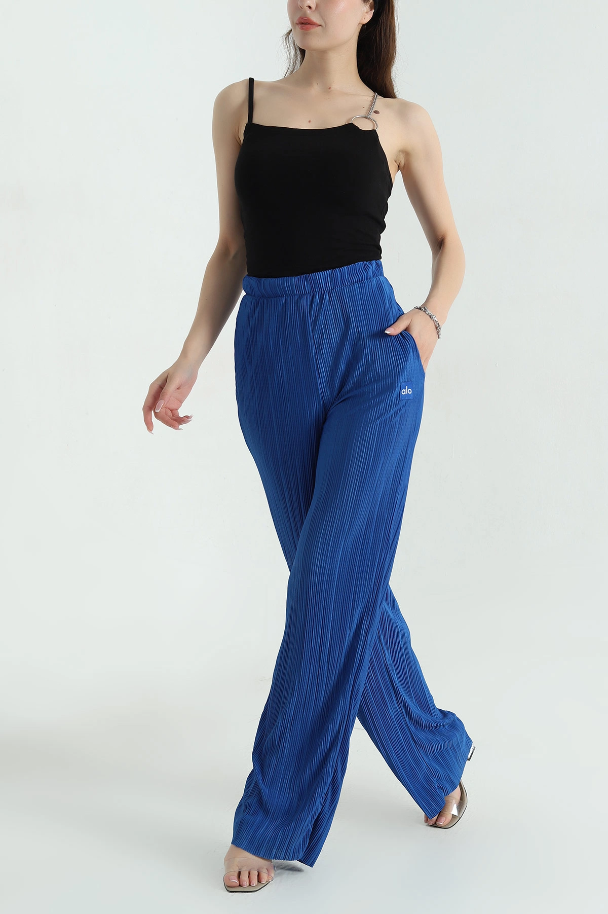 Saks Mavisi Piliseli Kadın Pantolon 375528