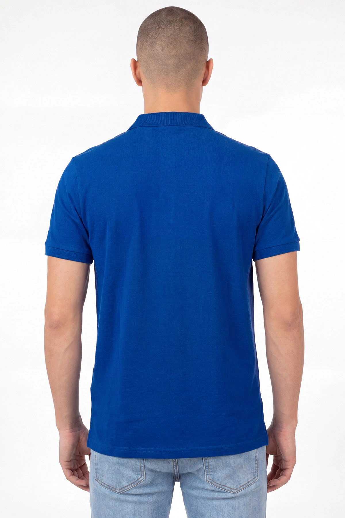 Saks Mavisi Polo Yaka Erkek Tişört 458862