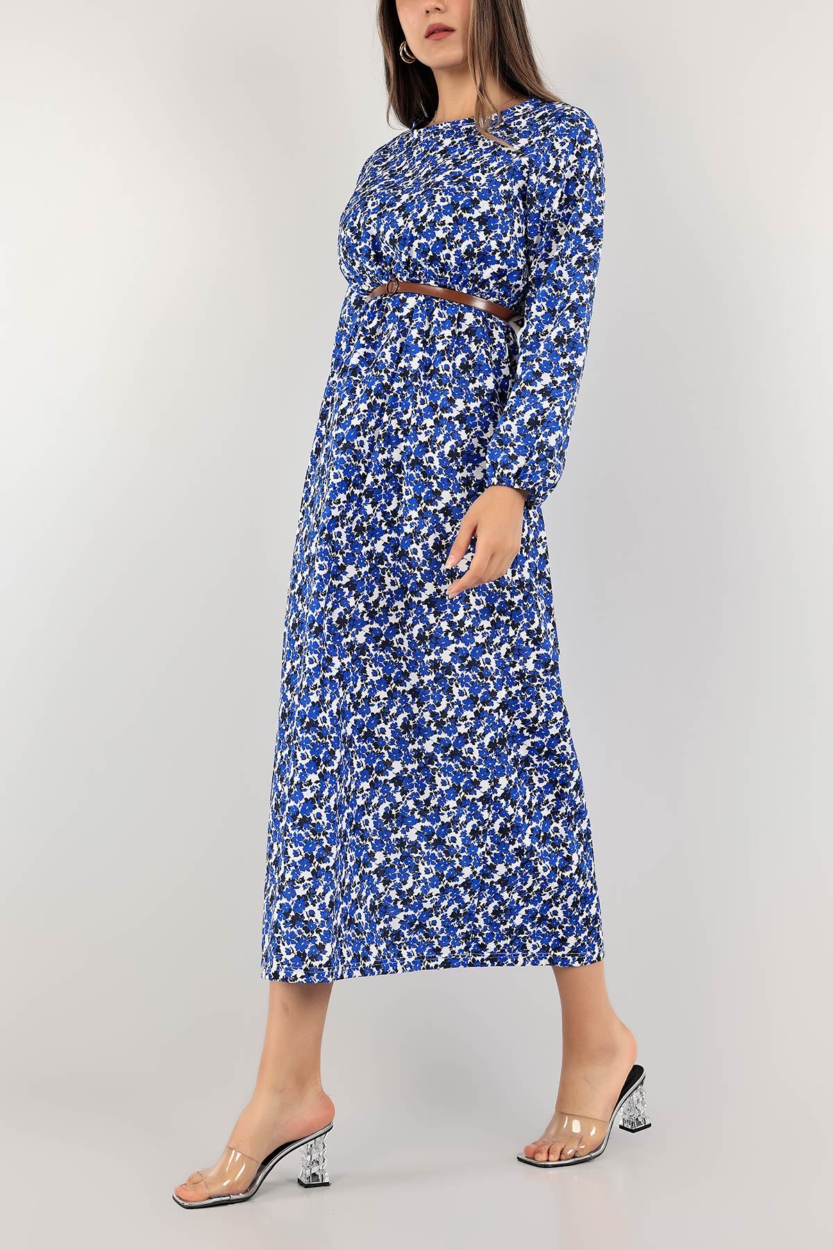 Saks Mavisi Poplin Dokuma Elbise 118979