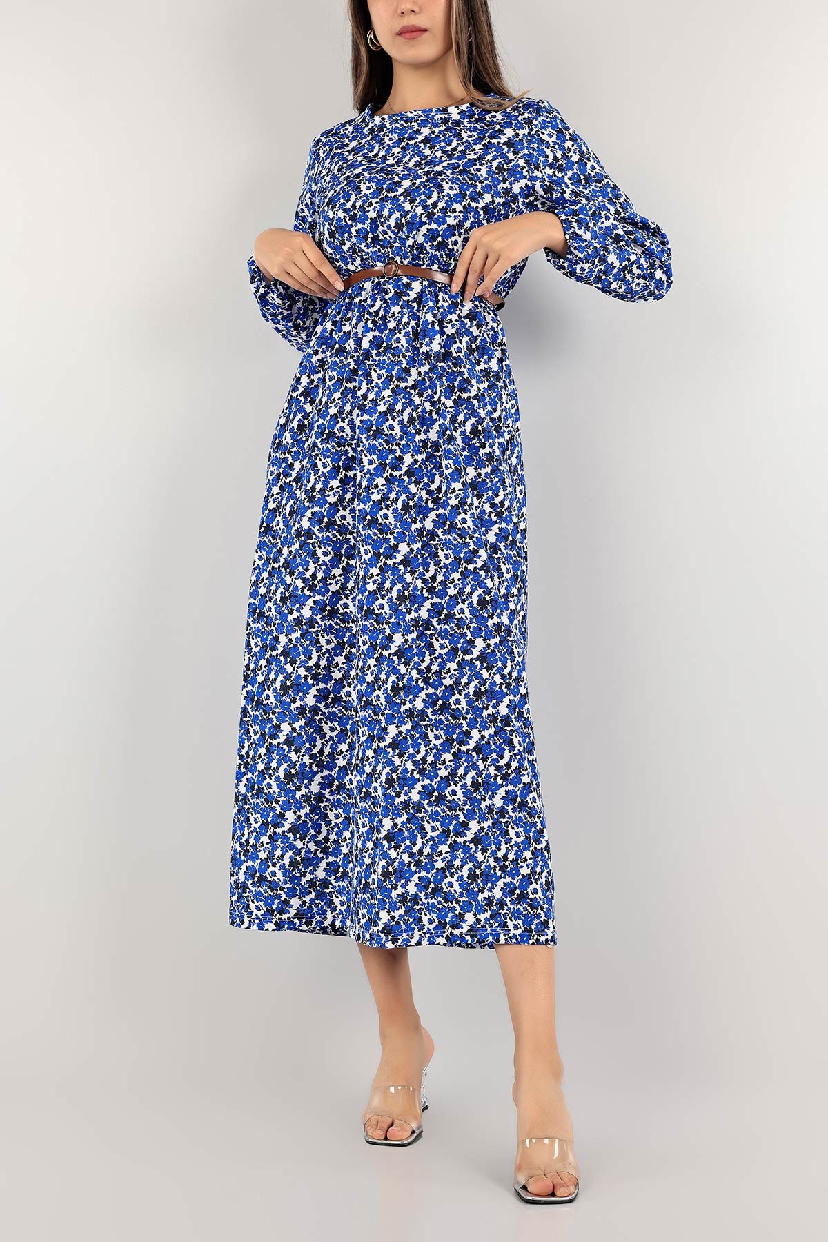 Saks Mavisi Poplin Dokuma Elbise 118979