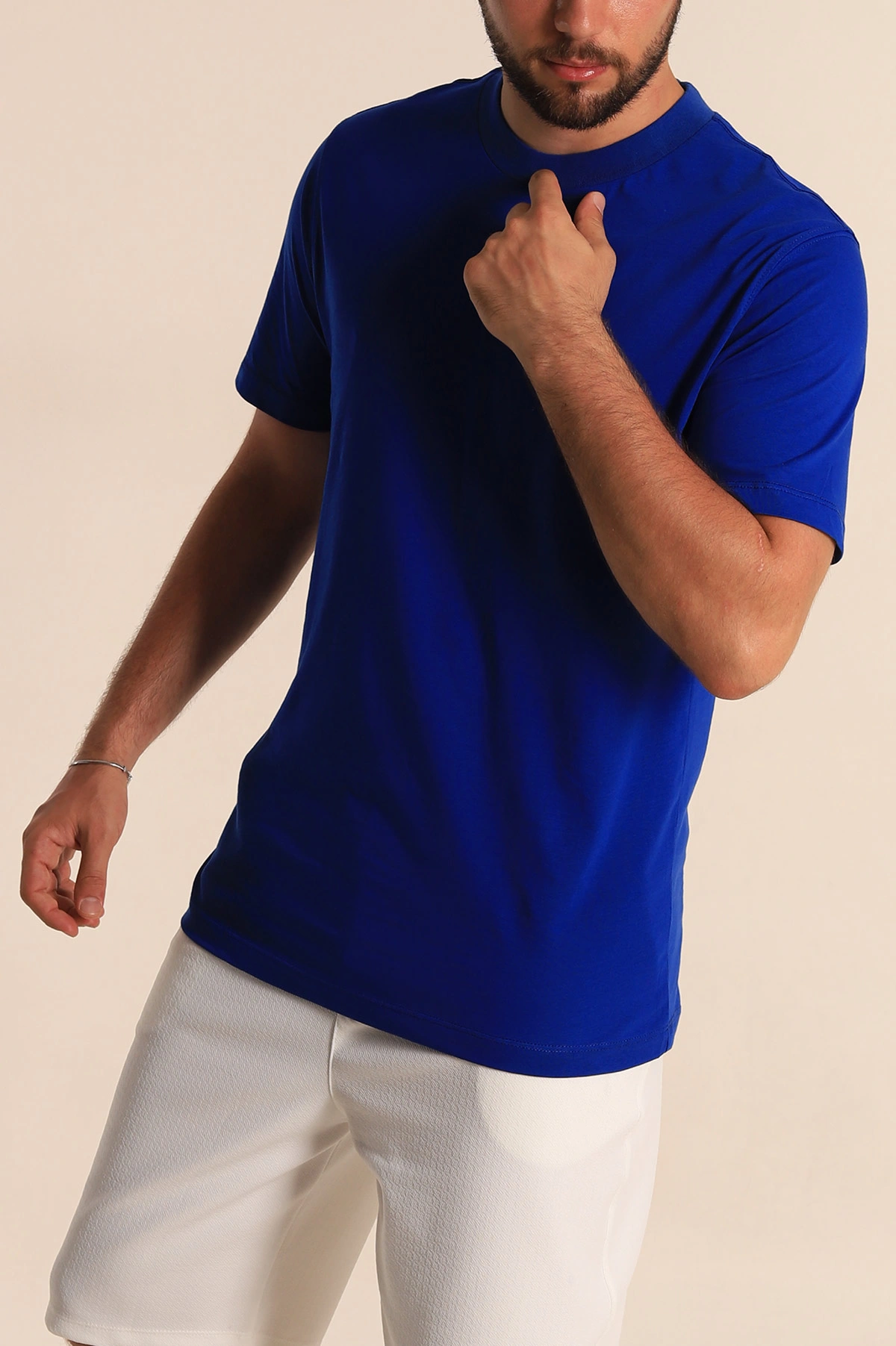 Saks Mavisi Relaxed Fit Basic Erkek Tişört 279908