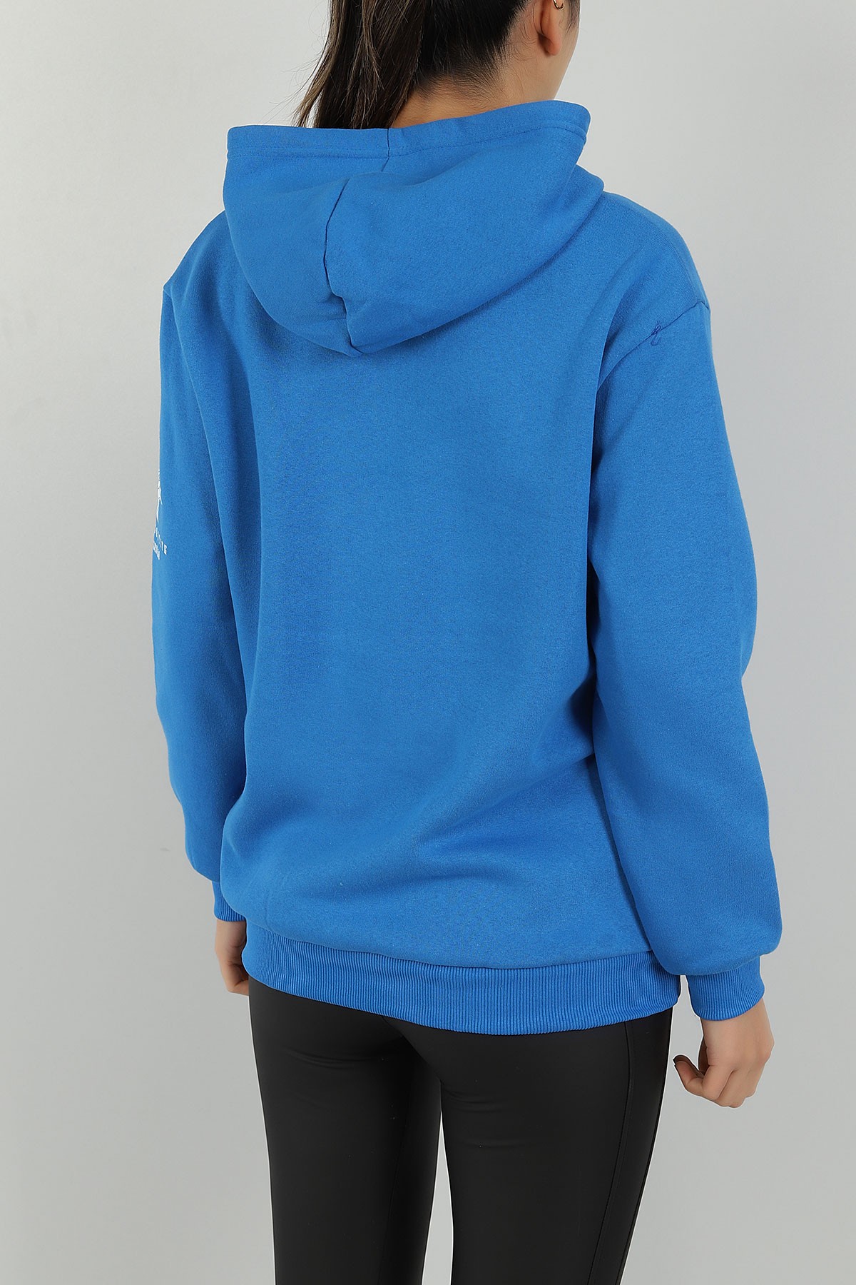 Saks Mavisi Şardonlu Baskılı Bayan Sweat 146305