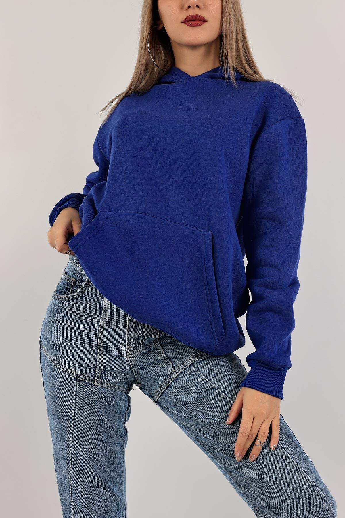 Saks Mavisi Şardonlu Bayan Sweat 136531