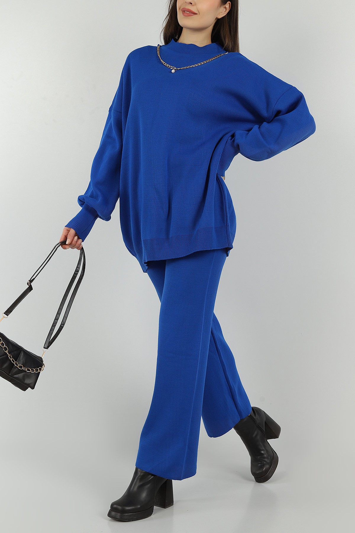 Saks Mavisi Tunik Pantolon Triko İkili Takım 147144