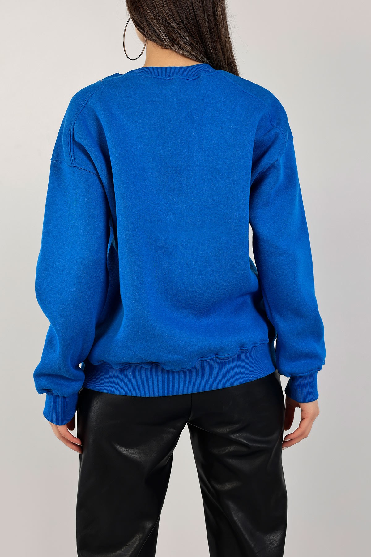 Saks Mavisi Üç İplik Şardonlu Sweat 141592