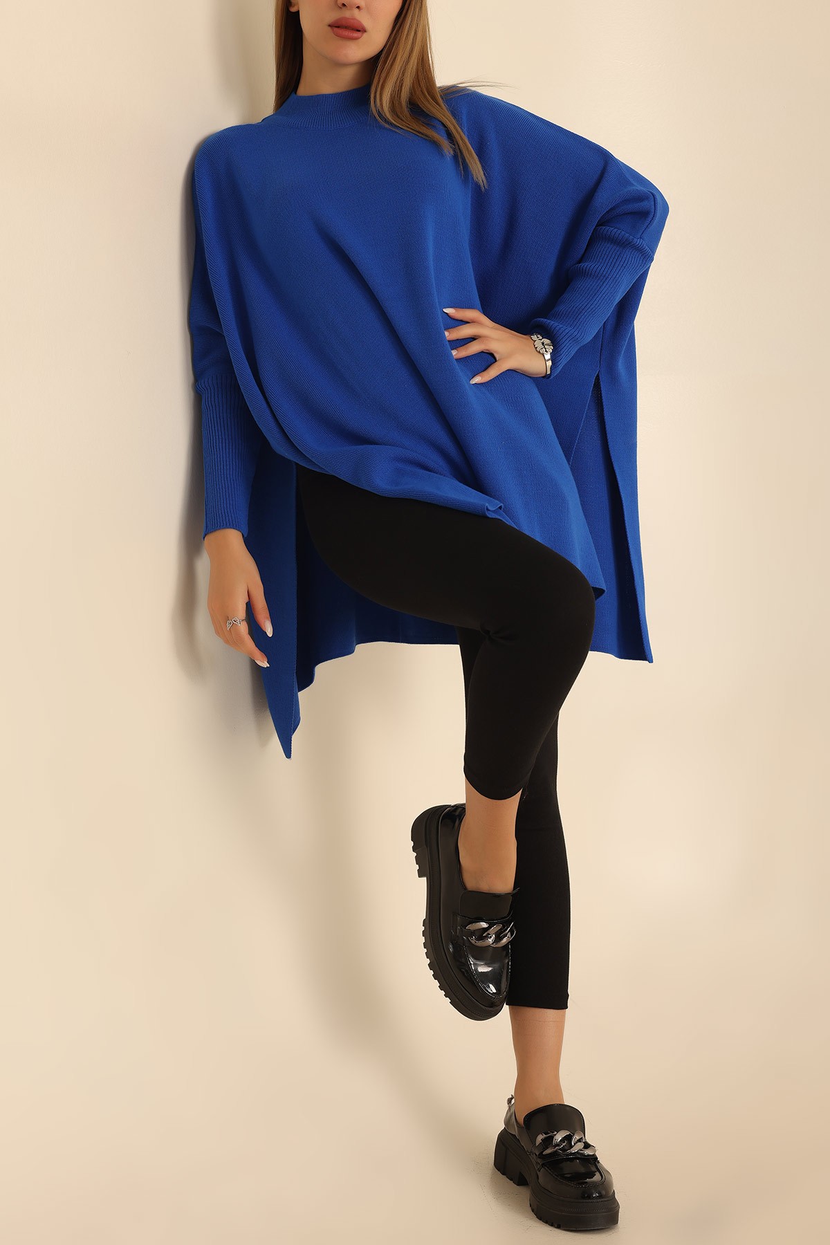 Saks Mavisi Yarasa Kol Triko Panço Kazak 217137