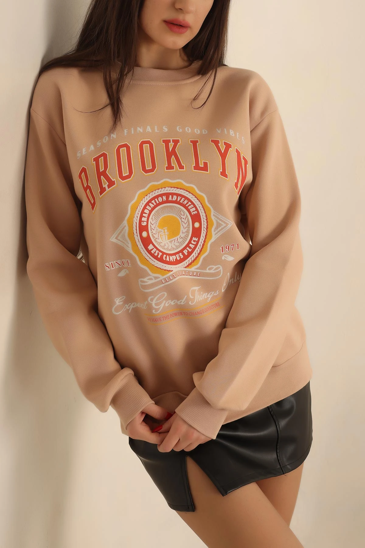 Şardonlu Baskılı Bayan Sweat 237724