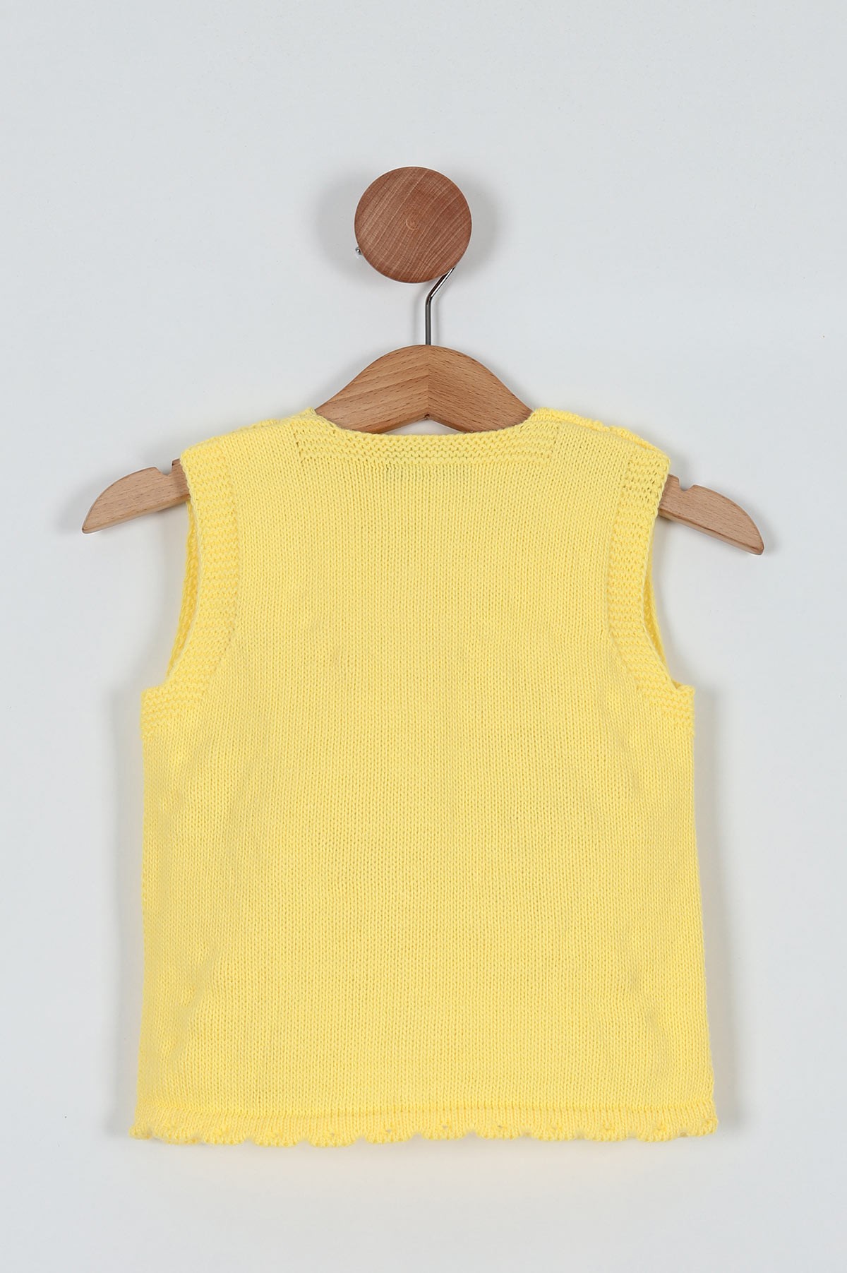 Sarı (0-5 Yaş) Renkli Ponponlu Kız Çocuk Hırka Yelek 197399