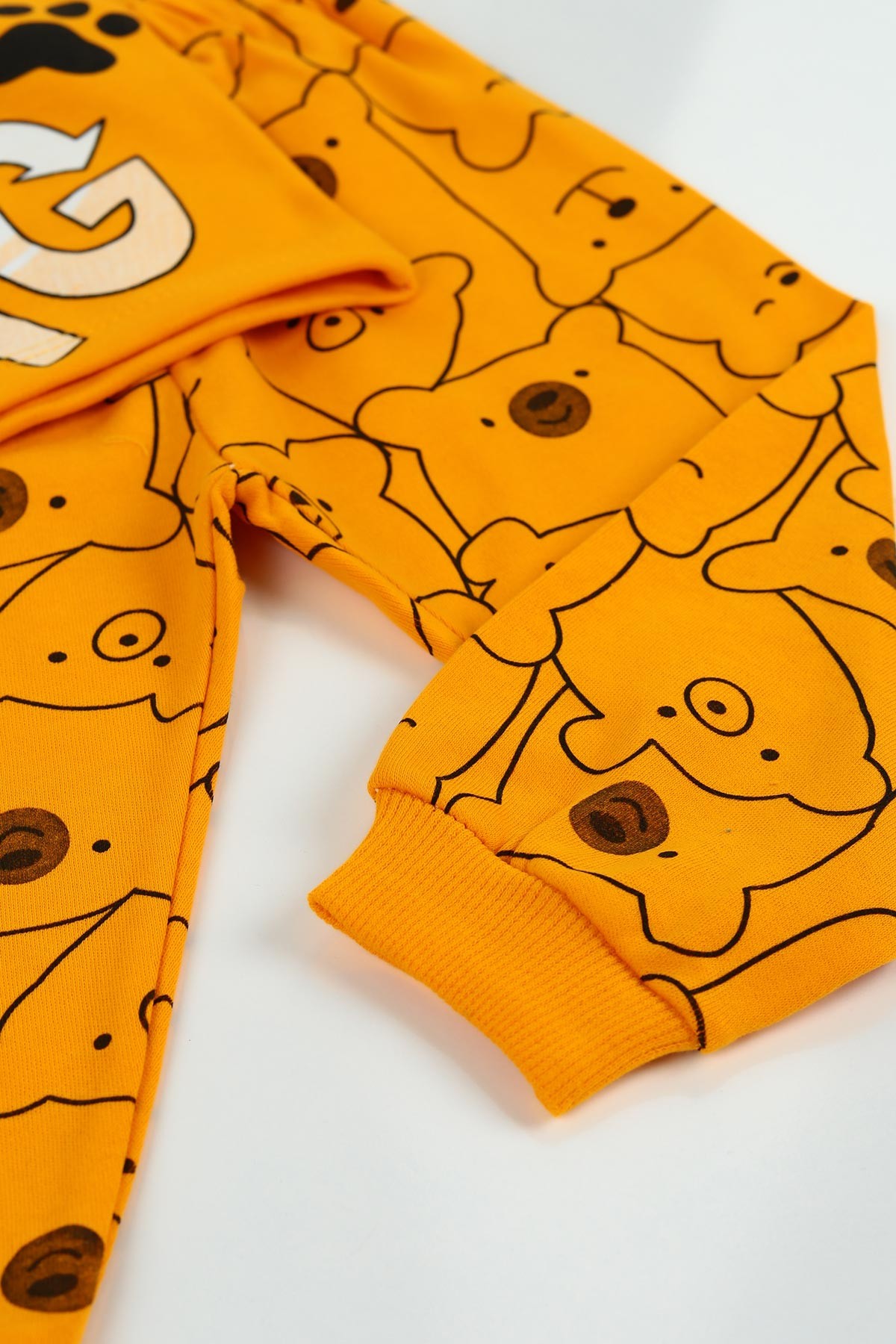 Sarı (1-3 yaş) Drag Baskılı Erkek Çocuk Pijama Takımı 125540