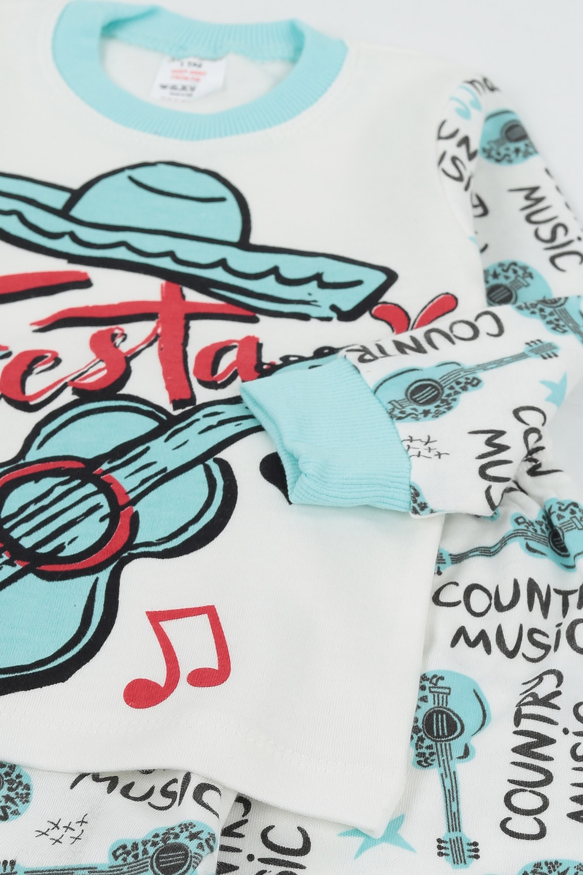 Sarı (1-3 Yaş) Gitar Tiesta Baskılı Erkek Çocuk Pijama Takım 135563