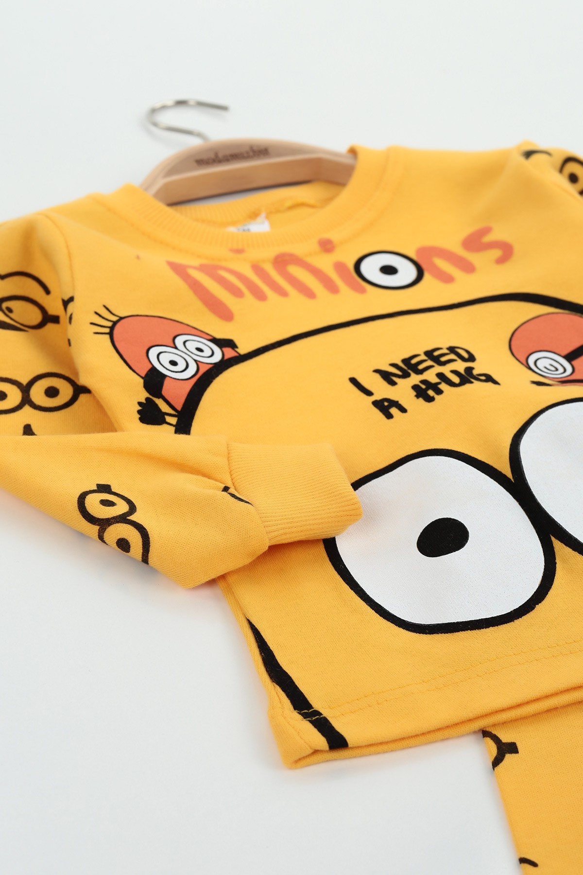 Sarı (1-3 Yaş) Minyon Baskılı Erkek Çocuk Pijama Takımı 129005