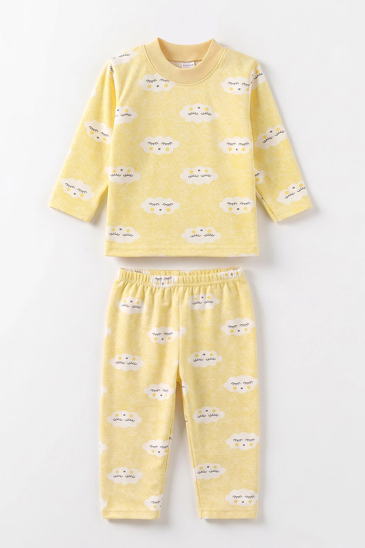 Sarı (1-3 Yaş)Bulut Desenli Çocuk Pijama Takımı 477371