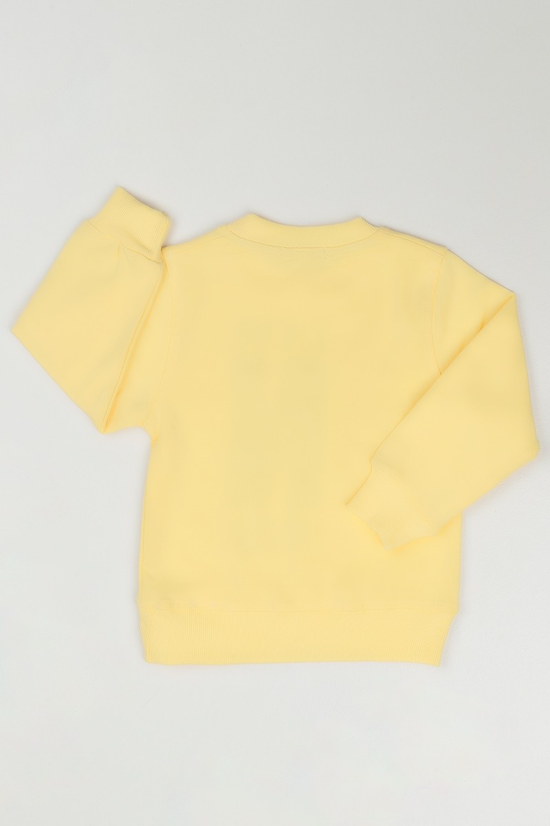 Sarı (1-4 Yaş) Pul İşlemeli Kız Çocuk Sweatshirt 86116