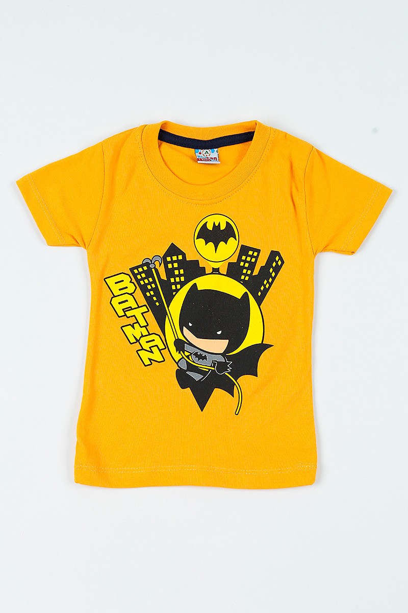 Sarı (1-6 yaş) Batman Baskılı Erkek Çocuk Tişört 108038