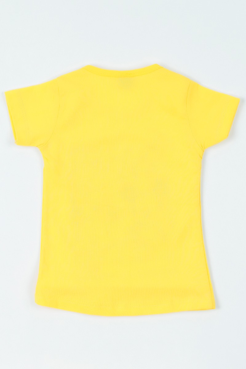 Sarı (1-6 Yaş) Çizgi Film Karakterleri Baskılı Kız Çocuk Tişört 108406