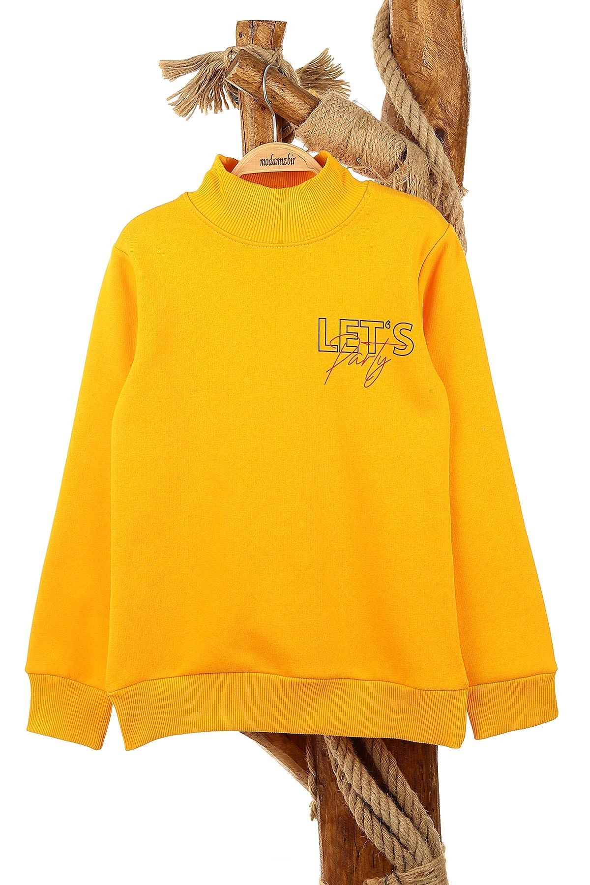 Sarı (13-16 Yaş) Let'S Party Baskılı Üç İp Şardonlu Erkek Çocuk Sweat 154259