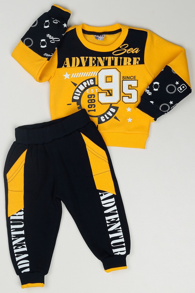 Sarı (2-5 Yaş) Adventure Baskılı Erkek Çocuk Takım 83980