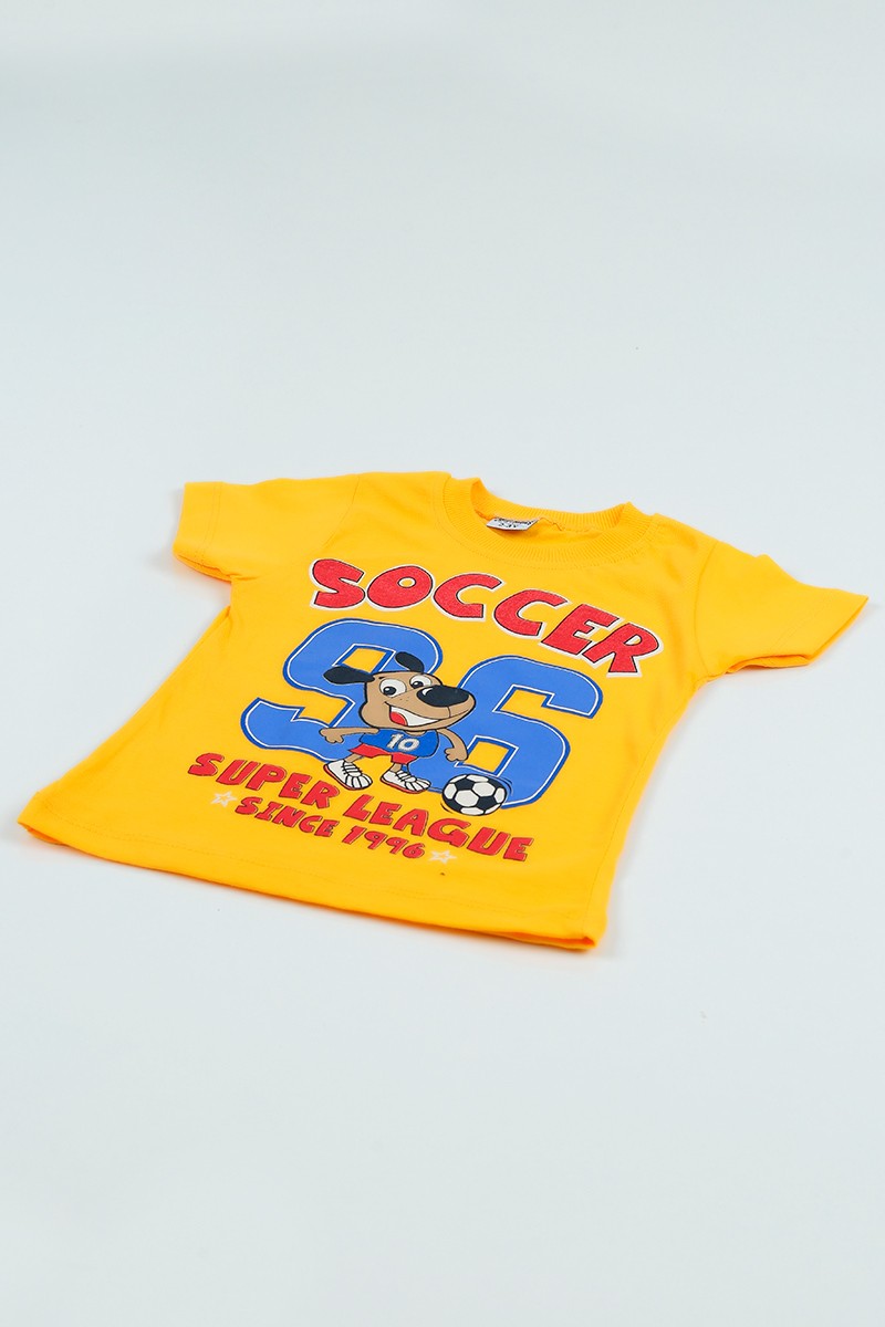 Sarı (2-5 Yaş) Soccer Baskılı Erkek Çocuk Şortlu Takım 97592
