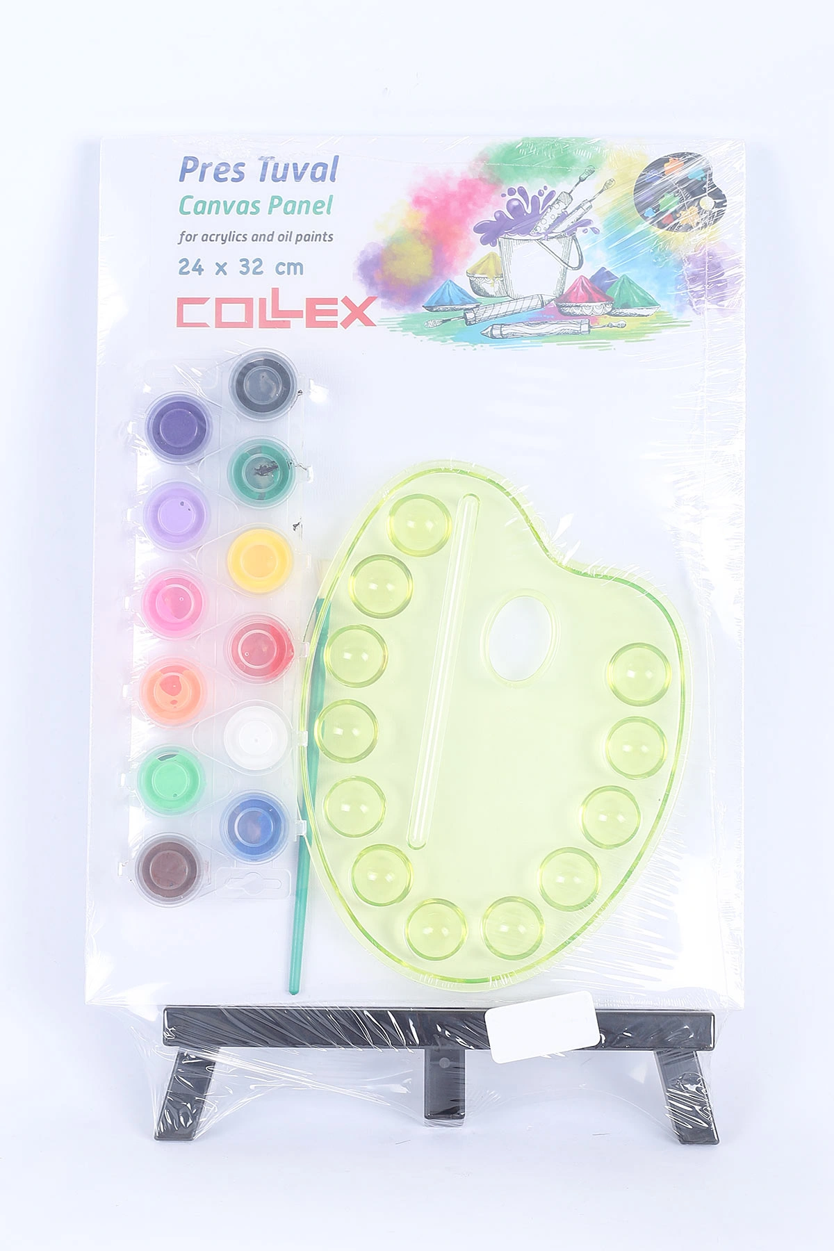 Sarı 24x32 Cm Collex Pres Tuval Seti Şövaleli 384368