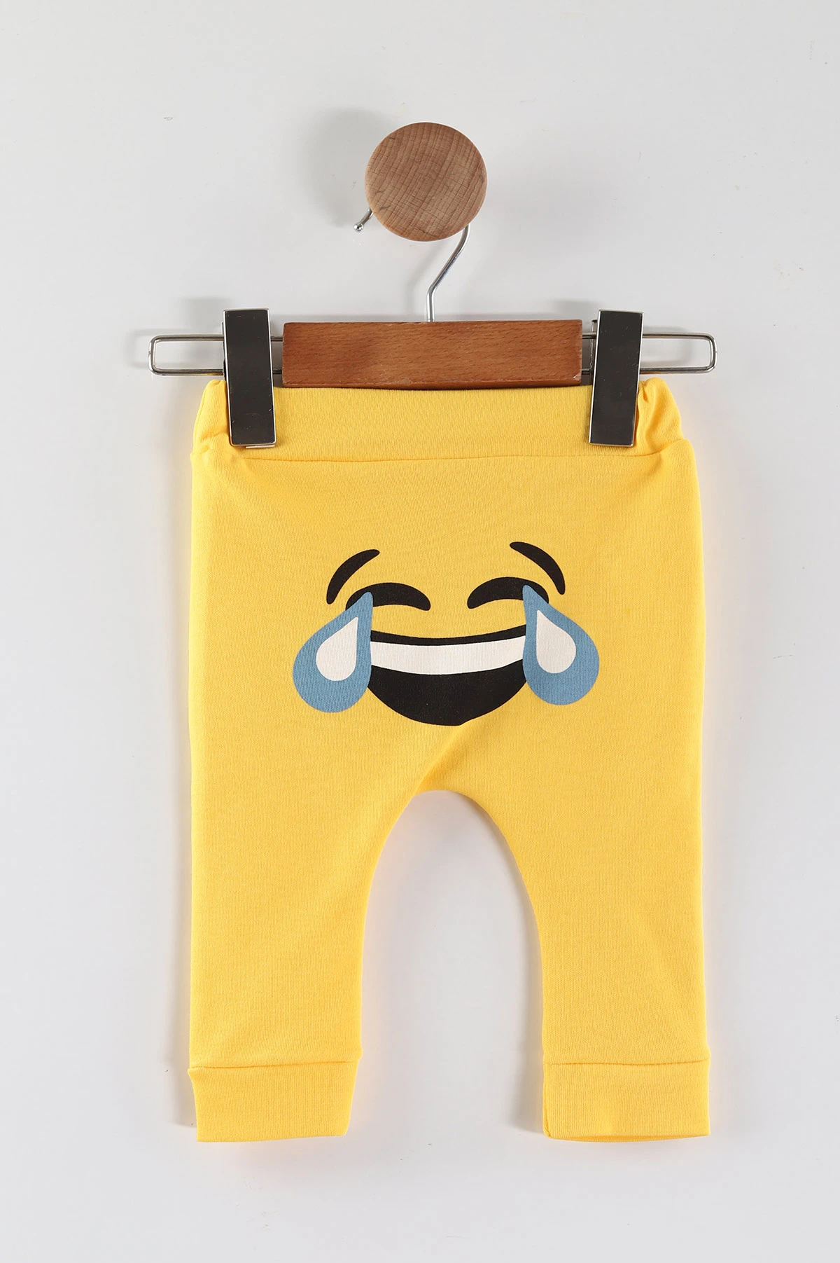 Sarı (3-12 Ay)Emoji Baskılı Manşetli Unısex Tek Alt 452184