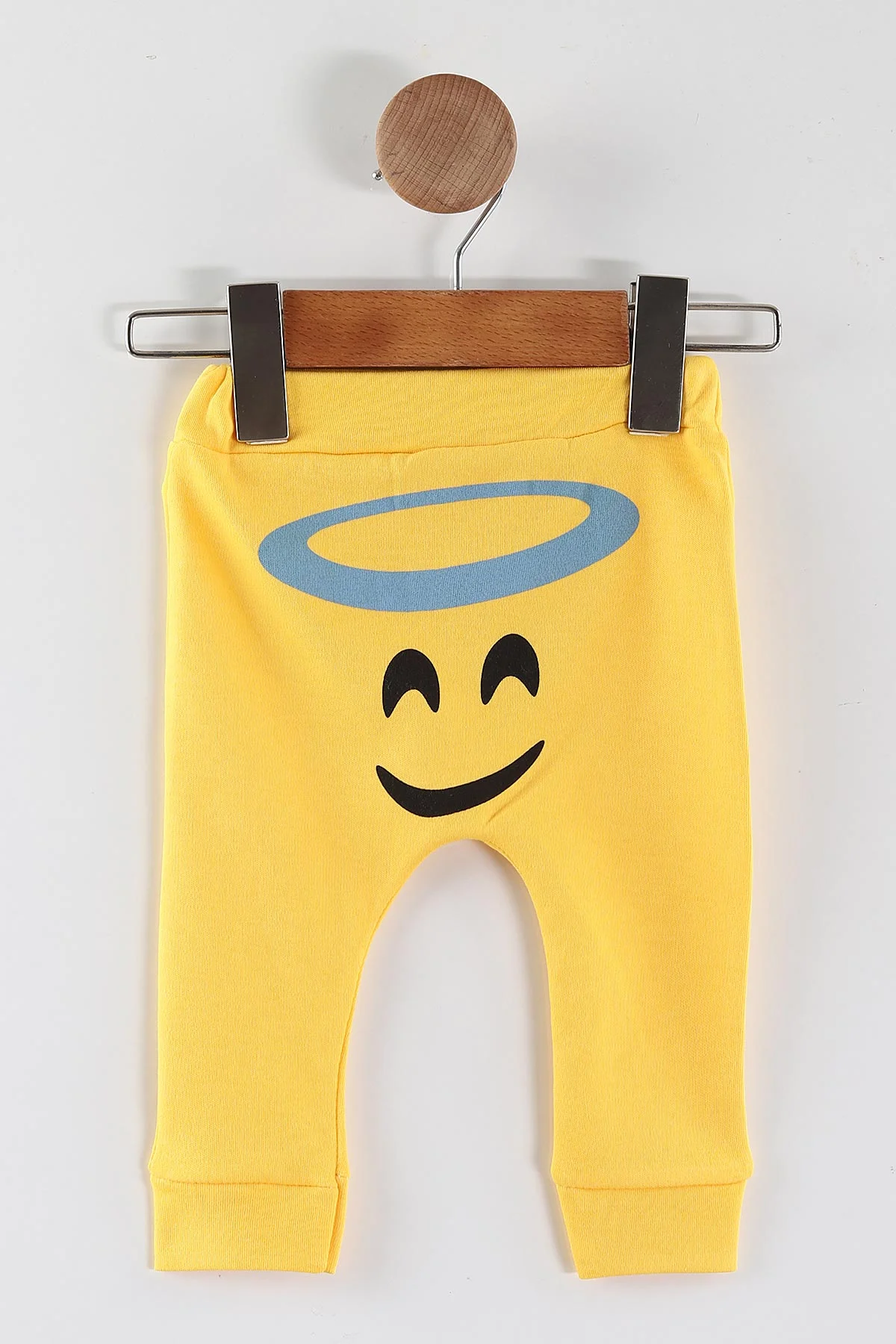 Sarı (3-12 Ay)Emoji Baskılı Manşetli Unısex Tek Alt 452185