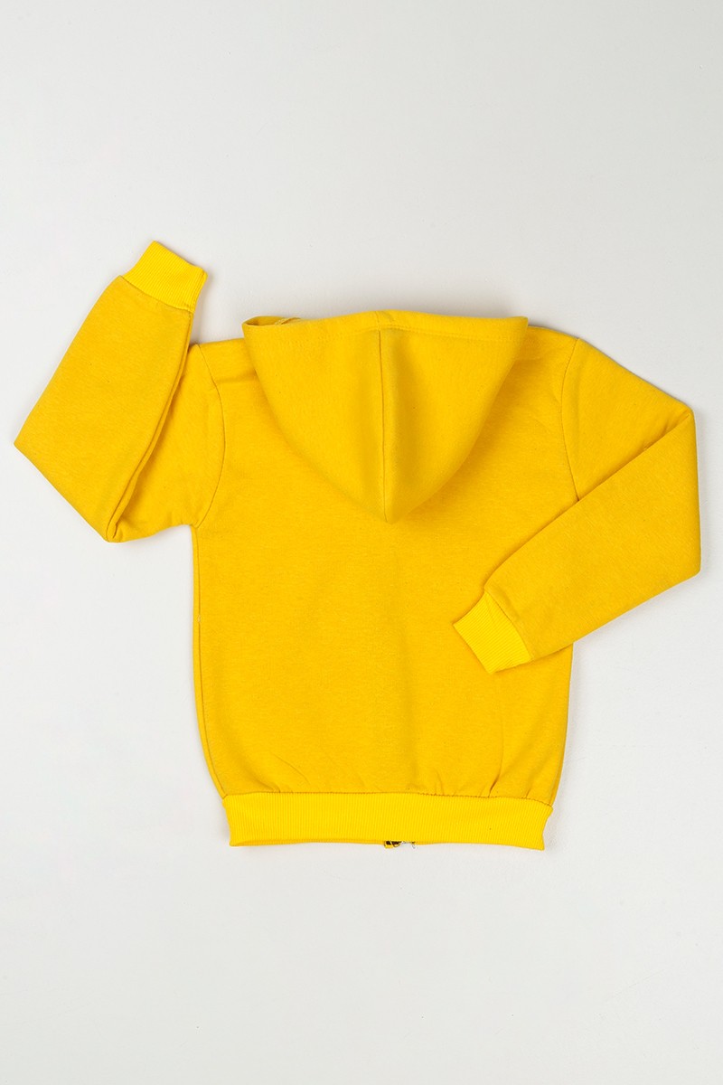 Sarı (3-12 Yaş) Style Baskılı Kız Çocuk Hırka Sweatshirt 88523