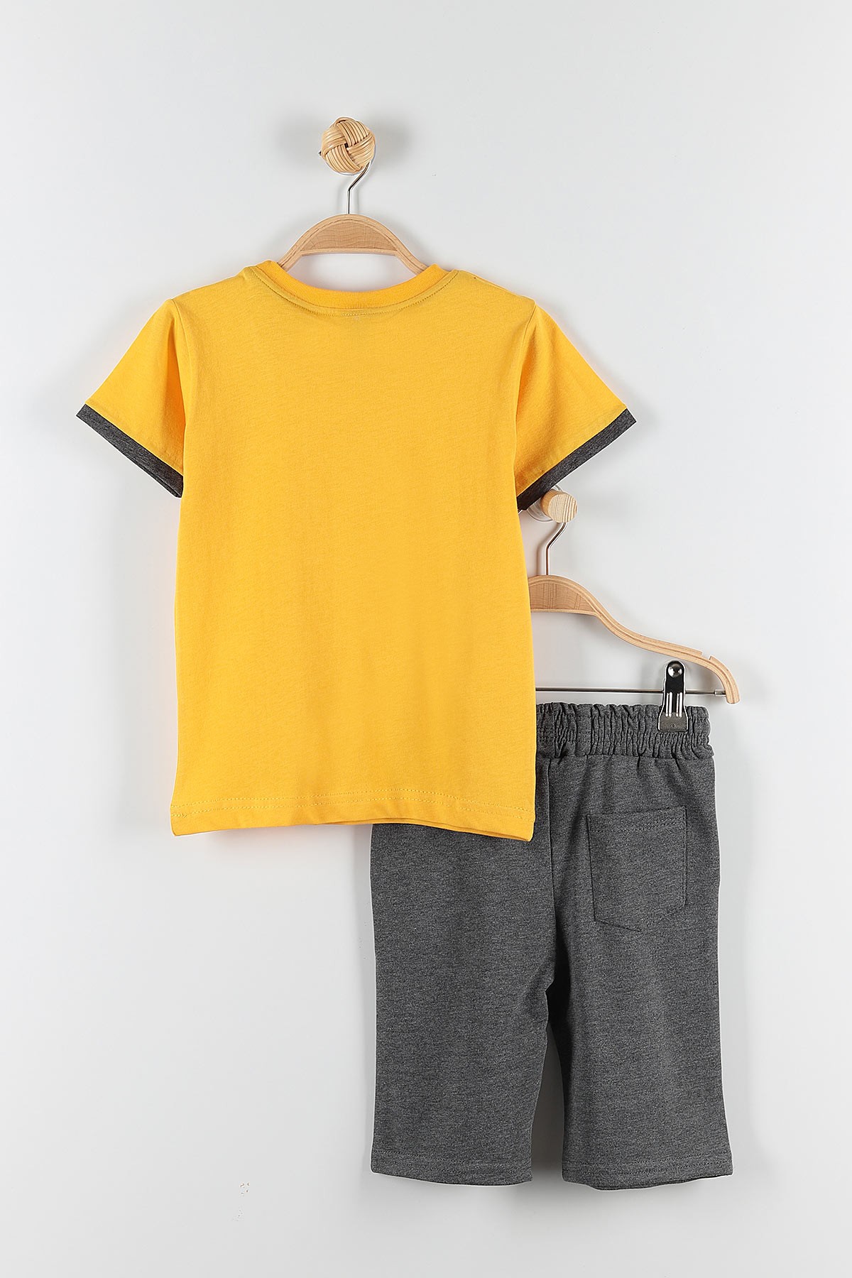 Sarı (3-6 Yaş) Do It Wıth Sport Baskılı Cep Detaylı Erkek Çocuk Takım 172337