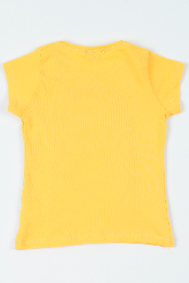 Sarı (3-7 yaş)  Baskılı Kız Çocuk Tişört 107827