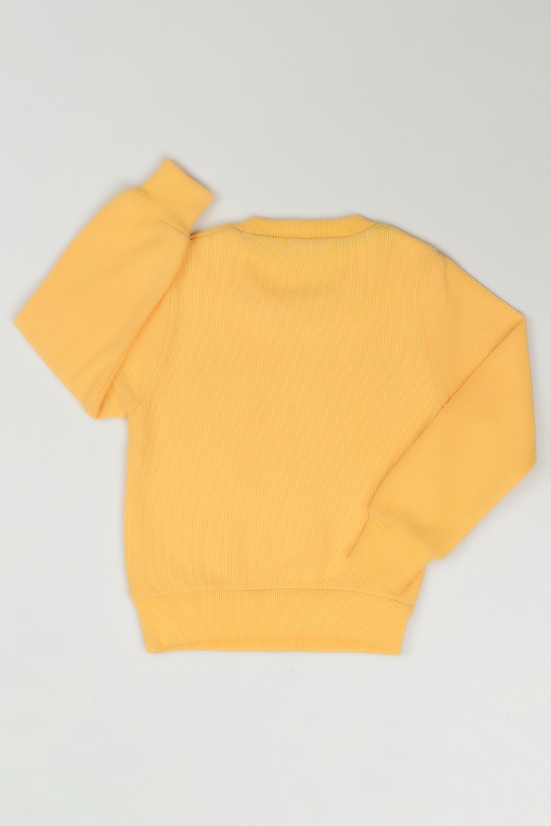 Sarı (3-7 Yaş) Fashion Baskılı Kız Çocuk Sweatshirt 84807