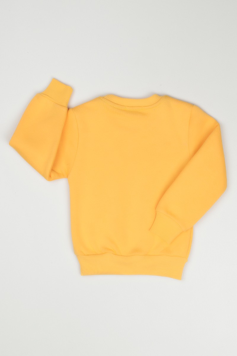 Sarı (3-7 Yaş) Good Baskılı Kız Çocuk Sweatshirt 90891