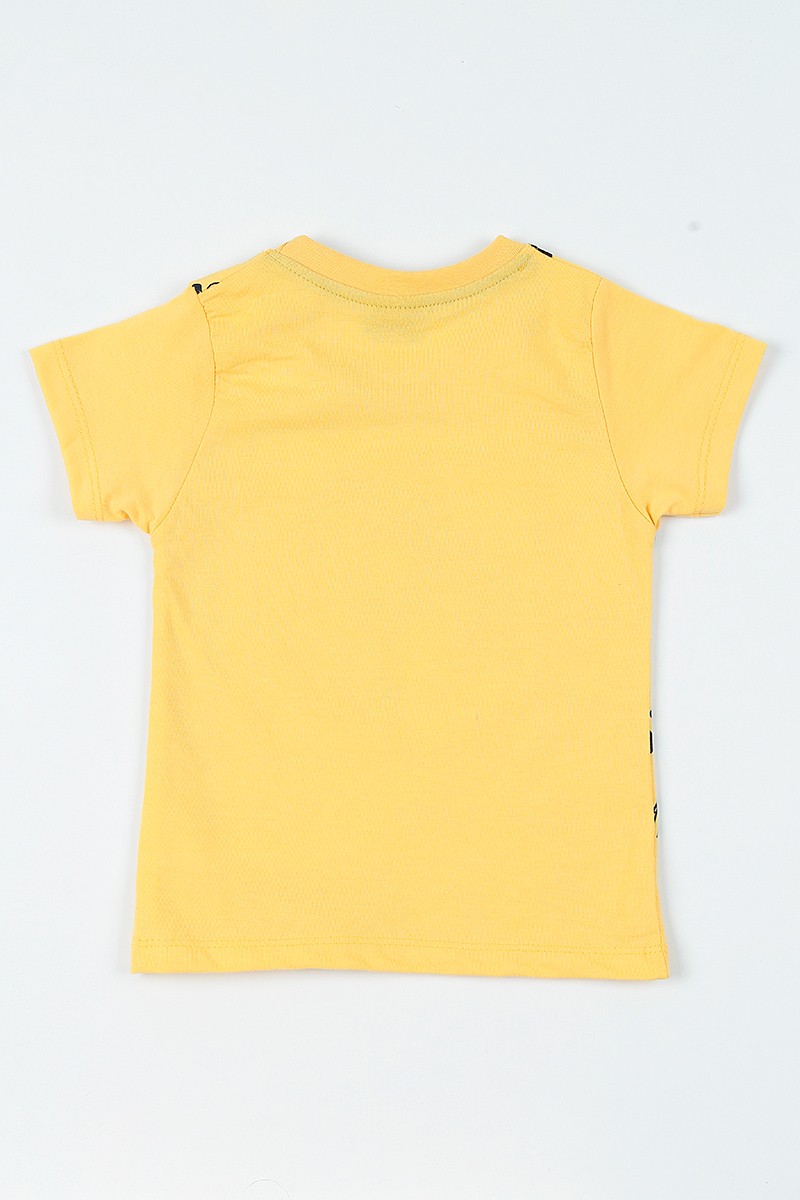 Sarı (3-7 yaş)  Motosiklet Baskılı Erkek Çocuk Tişört 108003