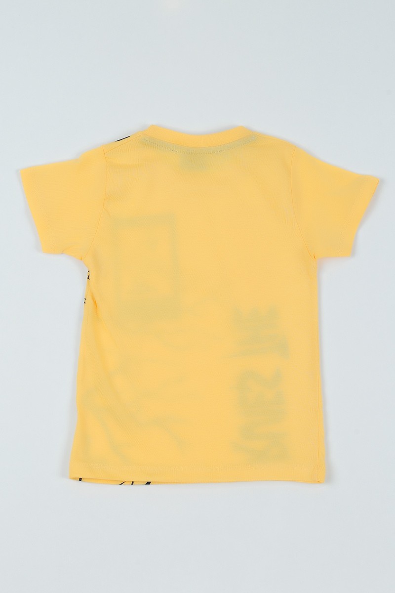 Sarı (3-7 Yaş) Street Style Erkek Çocuk Tişört 94534