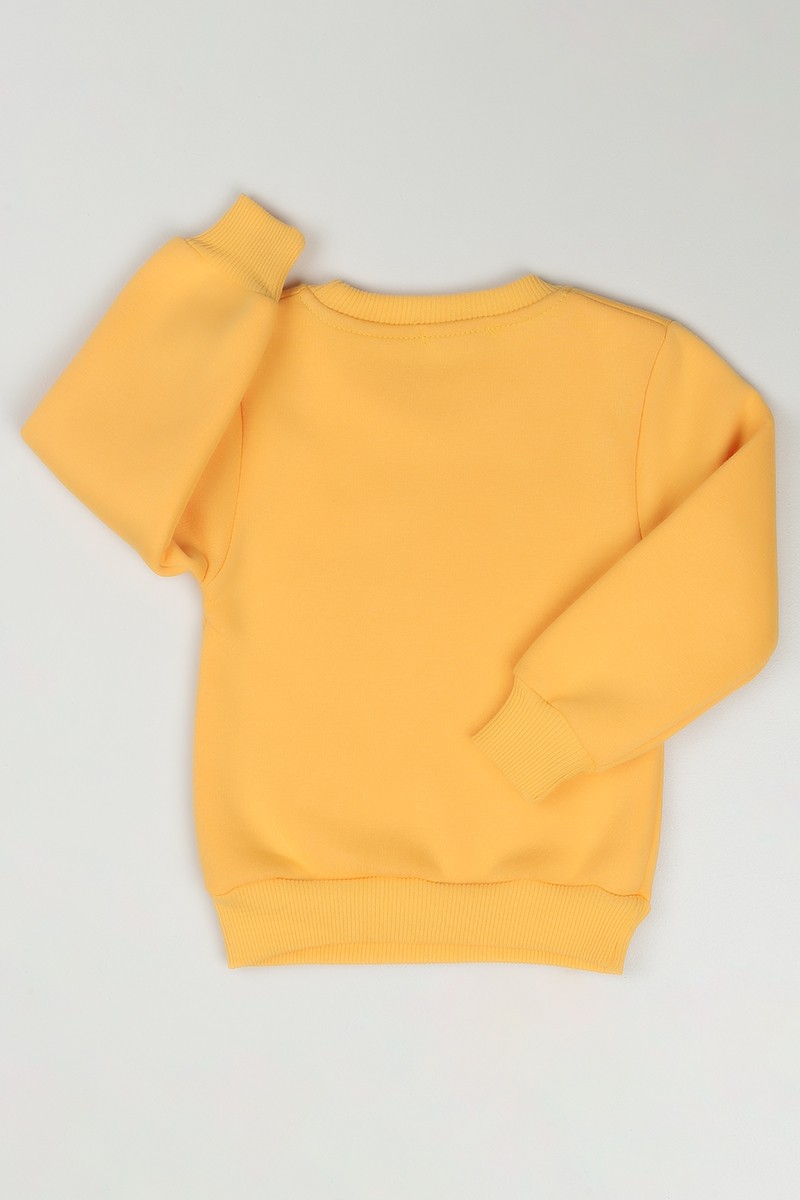 Sarı (3-7 Yaş) Yıldızlı Baskılı Kız Çocuk Sweat 84868