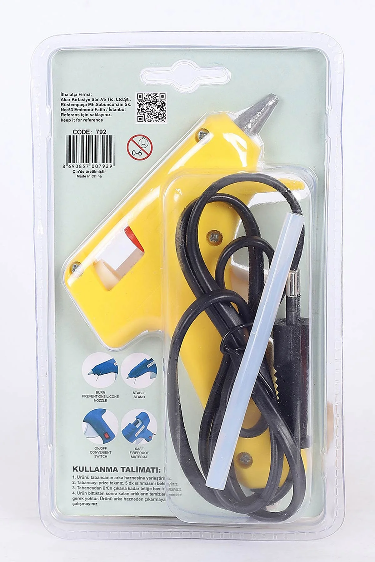Sarı 3A 20W Anahtarlı Elektrikli Sıcak Silikon Tabancası 384676
