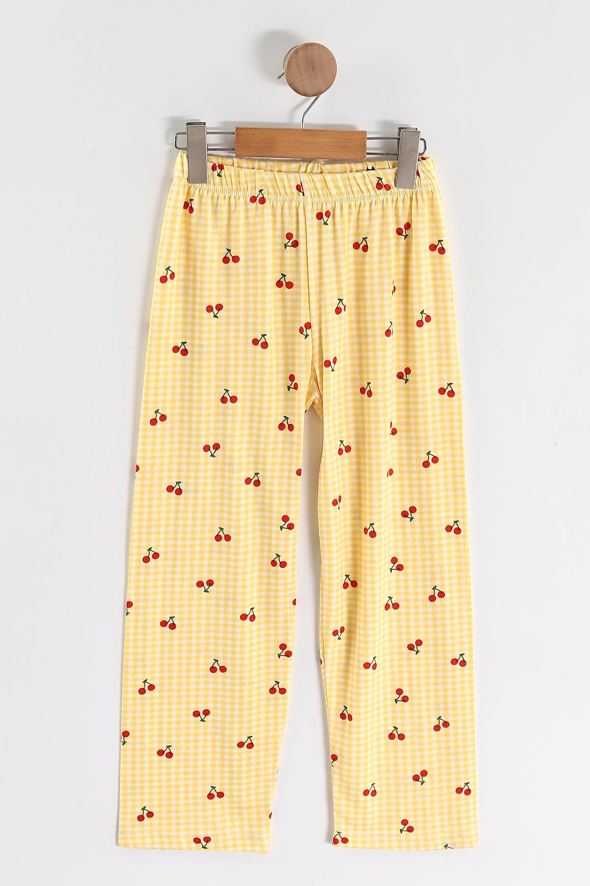 Sarı (4-16 Yaş)Kiraz Desenli Kız Çocuk Pijama Takım 466322