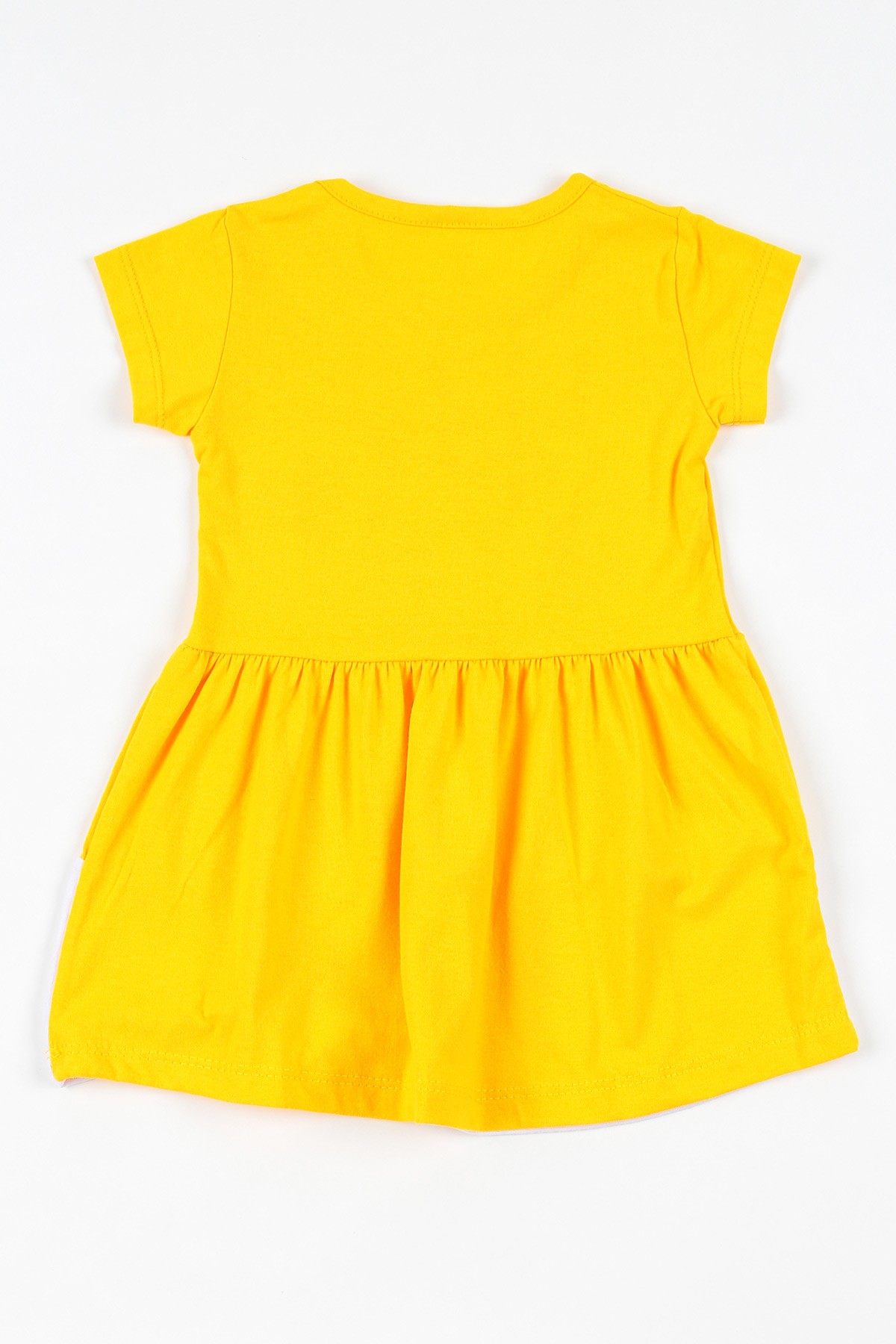 Sarı (4-8 yaş) Minnie Mouse Baskılı Beli Lastikli Kız Çocuk Elbise 108775