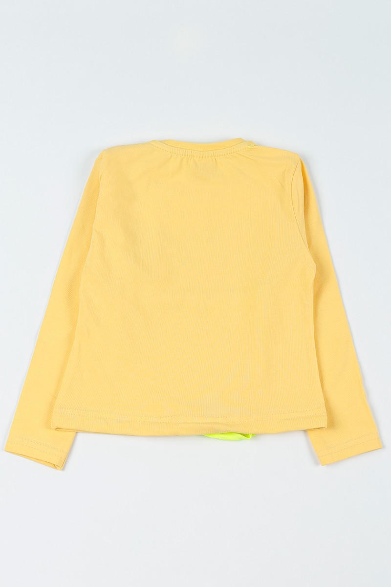 Sarı (5-8 Yaş) Girl Baskılı Belden Sıkmalı Kız Çocuk Sweatshirt 93184