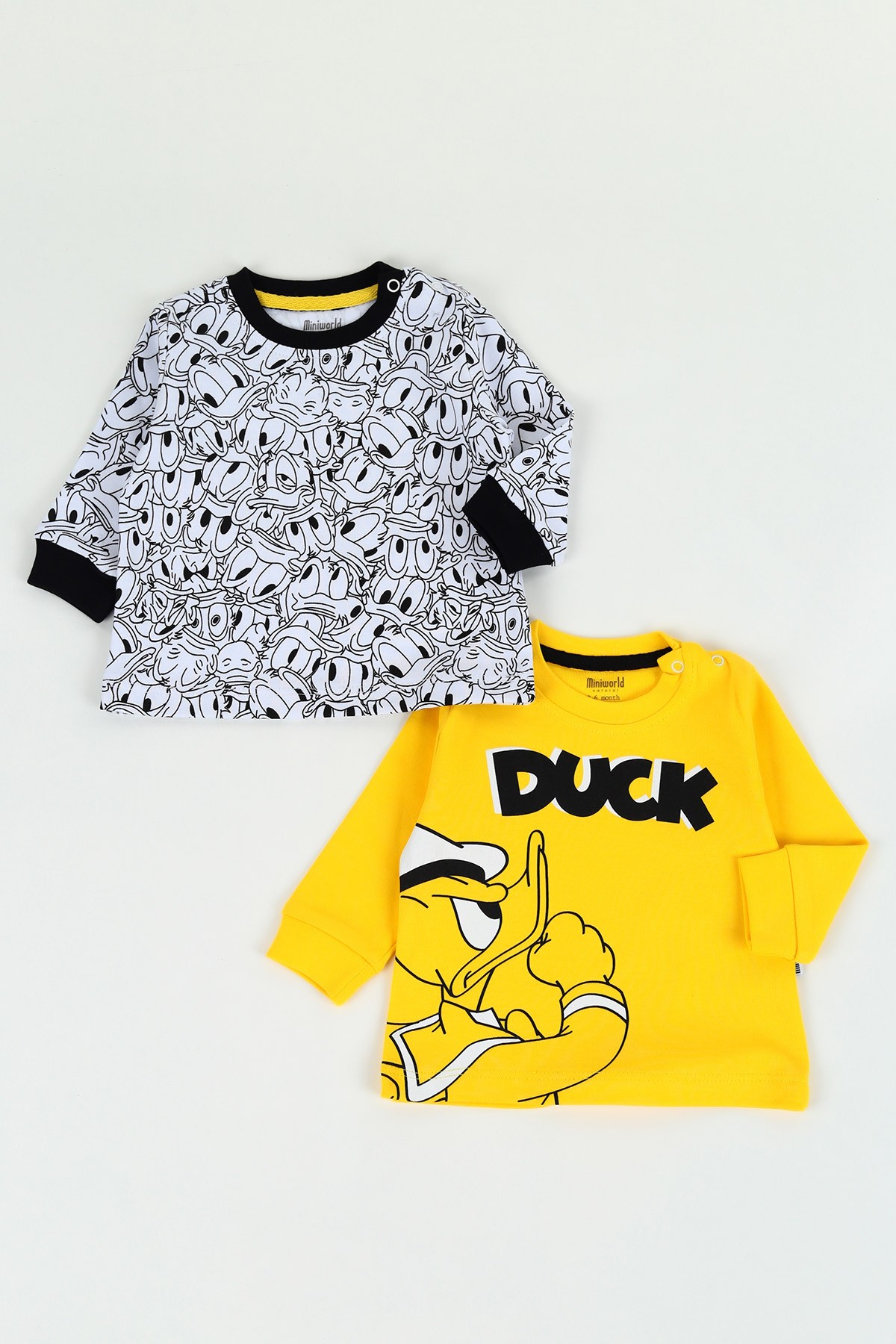 Sarı (6-18 ay) Duck Baskılı İkili Erkek Çocuk Sweat 125264