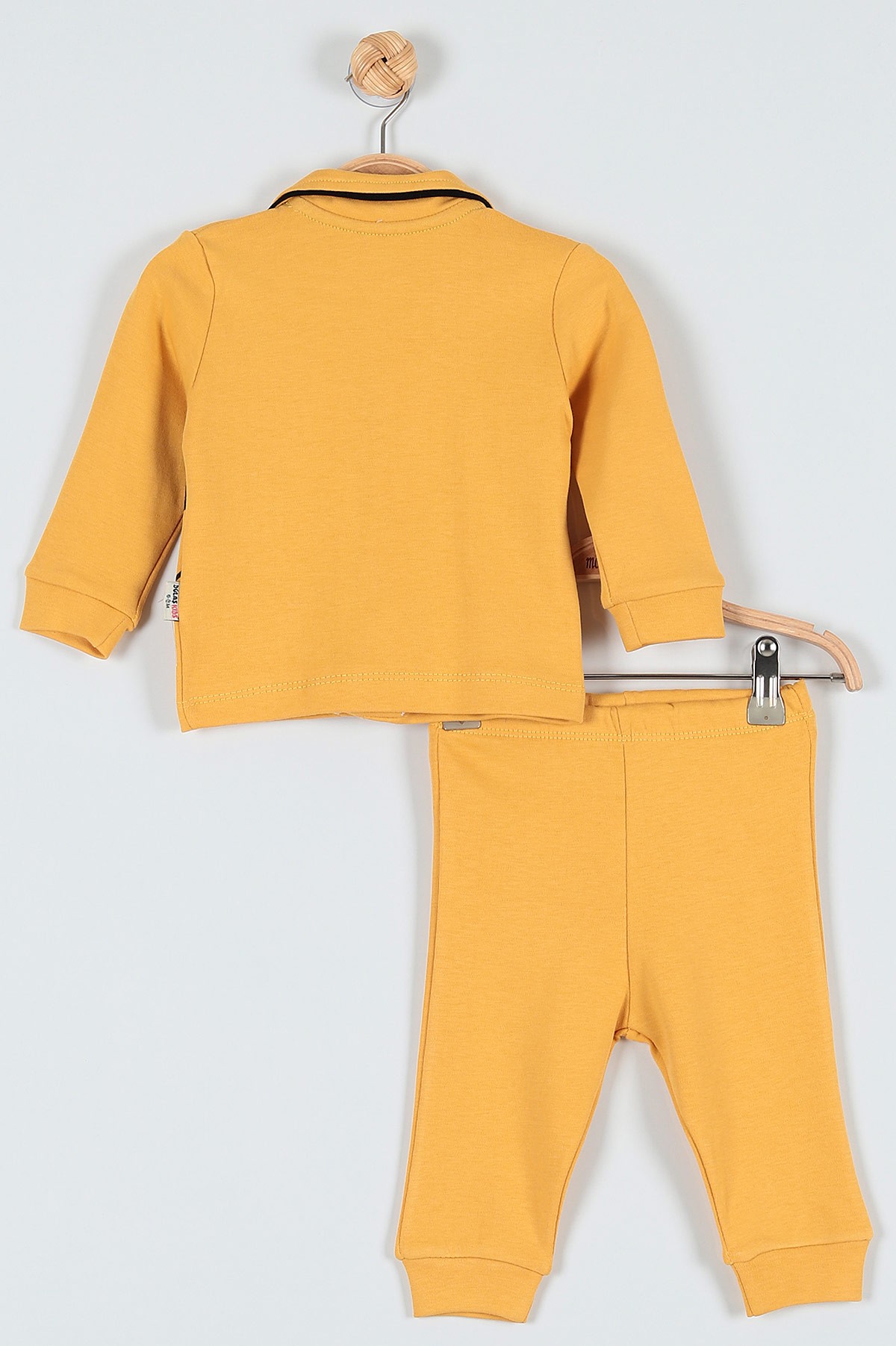Sarı (6-18 Ay) Fun Fare Baskılı Düğme Detaylı Erkek Bebe Takım 181739