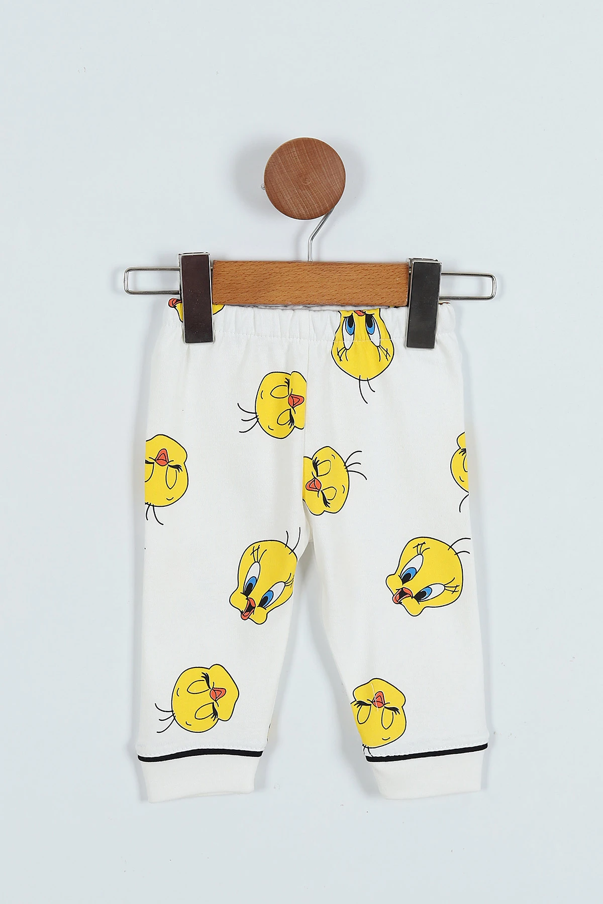 Sarı (6-24 Ay ) Civciv Baskılı Düğme Detaylı Bebe Pijama Takım 251325