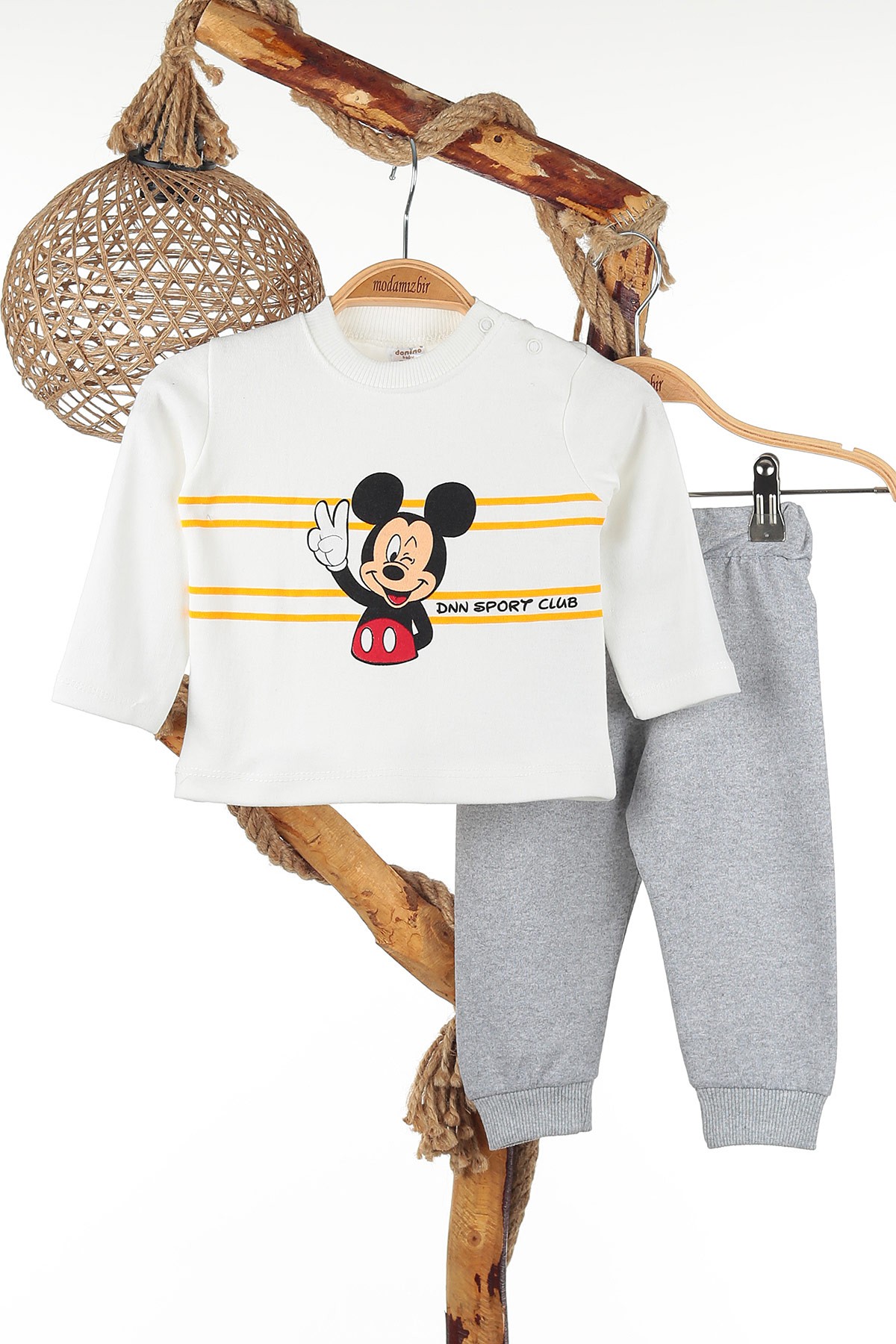 Sarı (6-24 Ay) Mickey Baskılı Üçlü Erkek Takım 143585