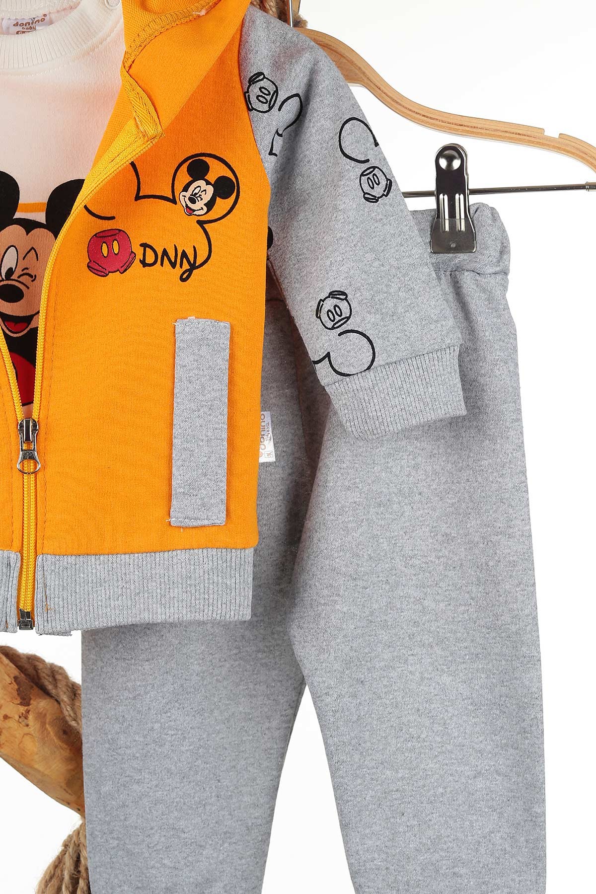 Sarı (6-24 Ay) Mickey Baskılı Üçlü Erkek Takım 143585