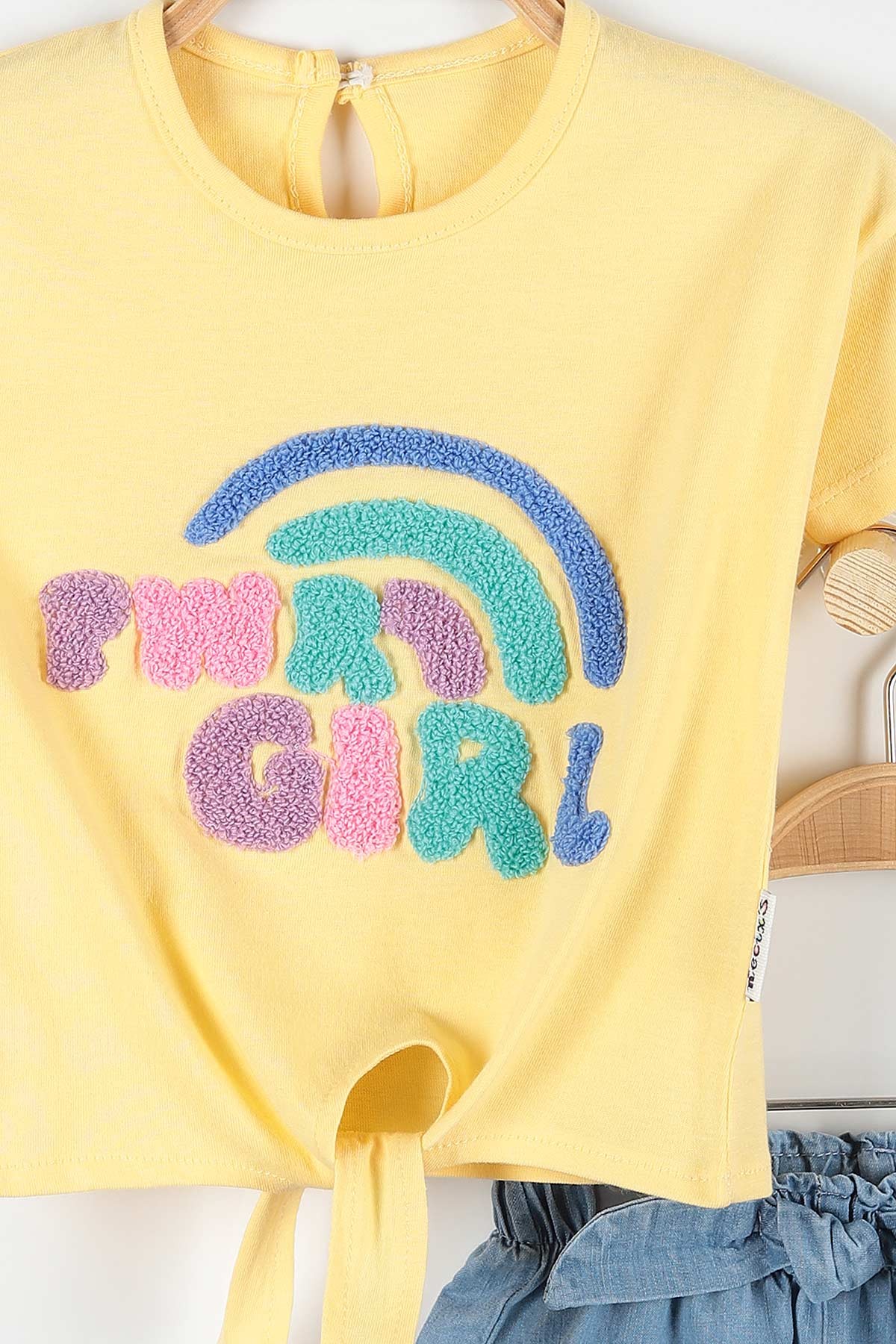 Sarı (6-24 Ay) Pwr Girl Gökkuşağı Nakışlı Kız Çocuk Takım 171823