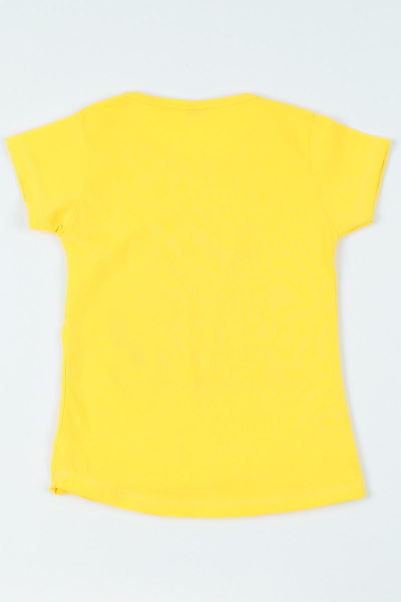 Sarı (7-12 yaş) Besties Baskılı Kız Çocuk Tişört 108412