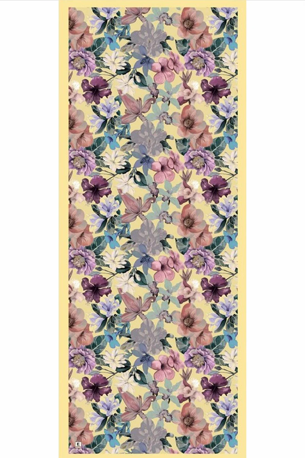 Sarı 70x180 Cm Dijital Baskılı Botanik Desen Soft Şal 482162
